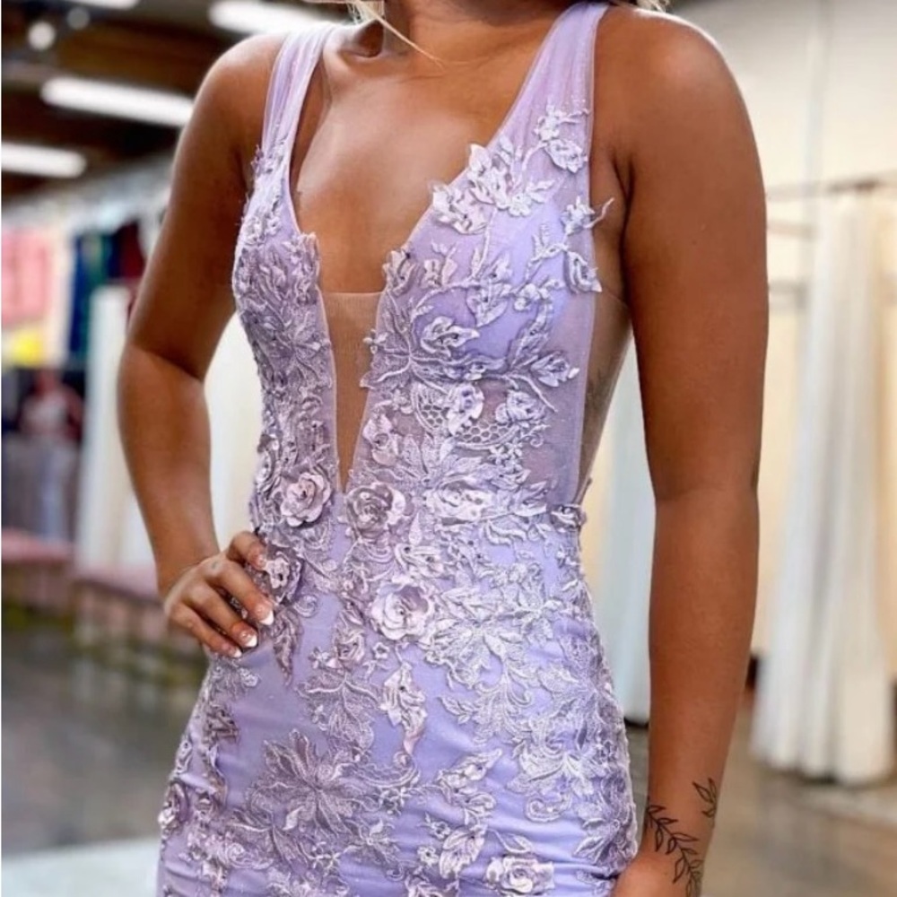 BRAND NEW WITH TAGS - Purple Embellished Ruffled Mini Dress-#HOCO#Dance